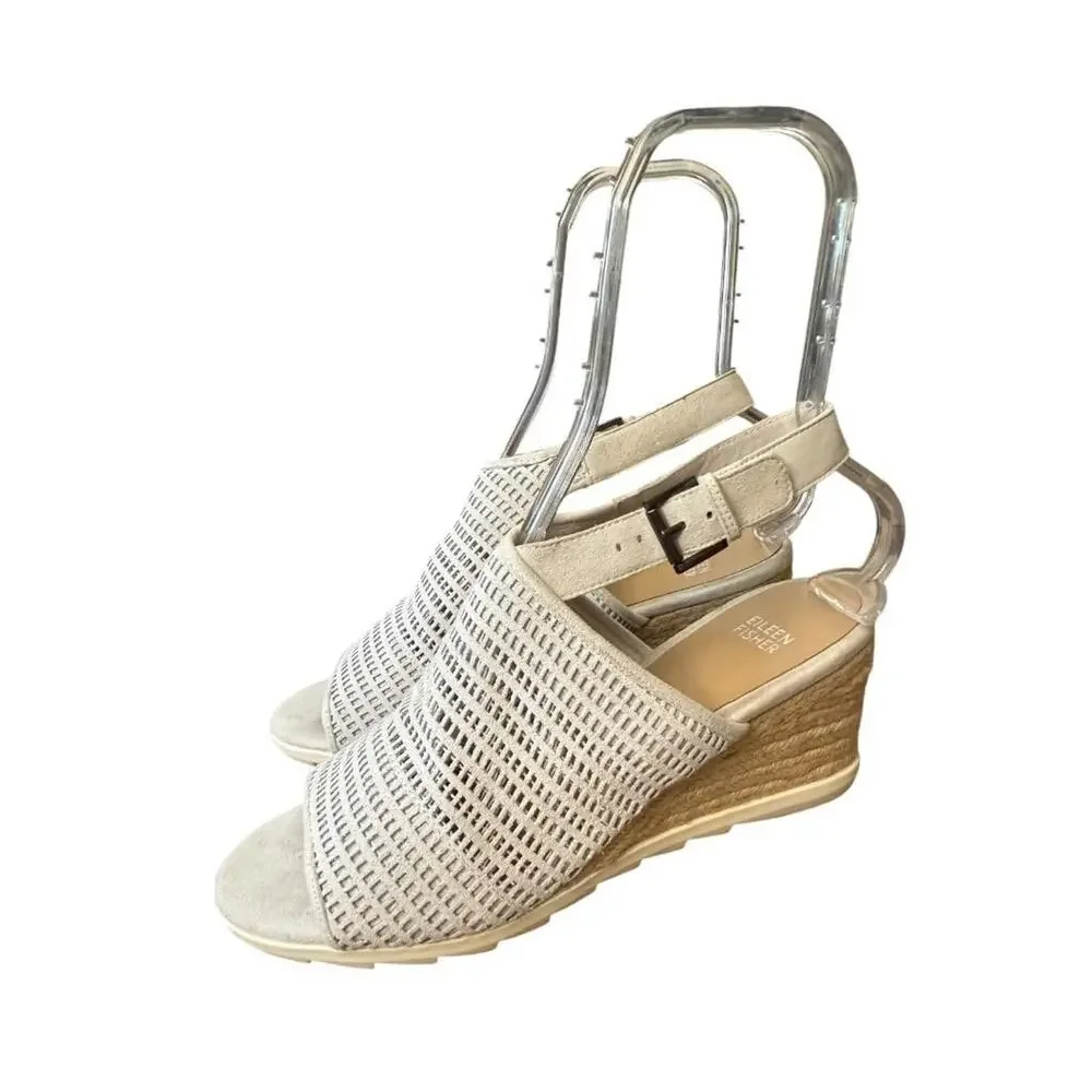 Eileen Fisher Aura Espadrille Wedge Sandal Women size 9.5